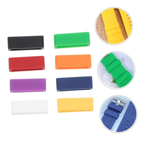 Healeved 8 Stück Teiliges Silikon Uhrenarmband Schlaufen Mehrfarbige Rutschfeste Uhrenband Halter Ringe Strapazierfähige Ersatz Ringe für Sicheren Halt Weiche Praktische Uhrenband Zubehör von Healeved