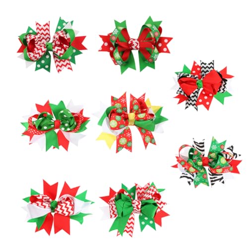 Healeved 8 Stück Teiliges Weihnachts Haarschmuck Süße Weihnachts Haarschleifen für Mädchen für Festlichkeiten Karneval und Tägliches Tragen Weihnachtsdeko Accessoires für Party und von Healeved