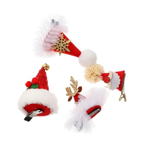 Healeved 8 Stück Teiliges Weihnachts Haarspangen mit Glitzernden Weihnachtsmützen Süße Haarklammern für Damen und Festlicher Haarschmuck für Weihnachten Party und Winterfeiern von Healeved