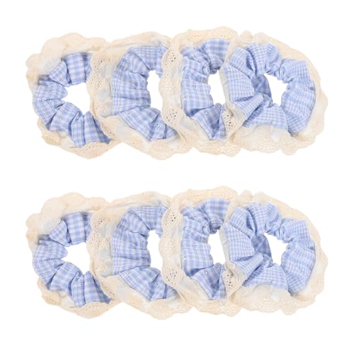 Healeved 8 Stück weiße Haargummis aus Spitzenstoff, elastisches Haarseil, übergroße Haargummis, dekorativer Boho-Pferdeschwanzhalter für Frauen und Mädchen von Healeved