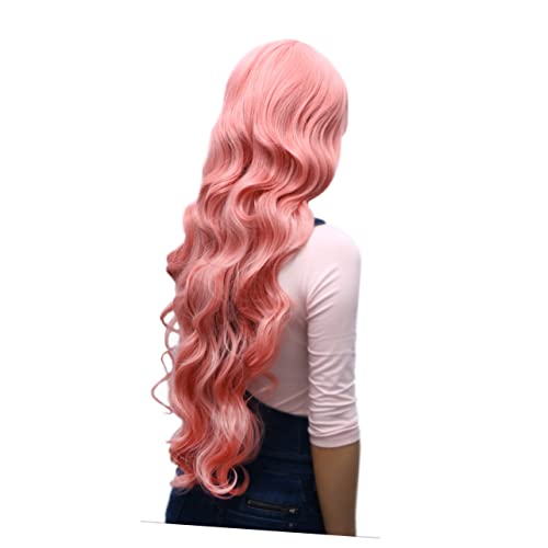 Healeved 80 pelziges Kostüm Farbe Perücke Spitzenperücke Cosplay Kostüm Perücke perücken glatte Echthaarperücke Frauenhaarperücke Haarpflegezubehör Halloween Kleidung Haarschmuck Damen Rosa von Healeved