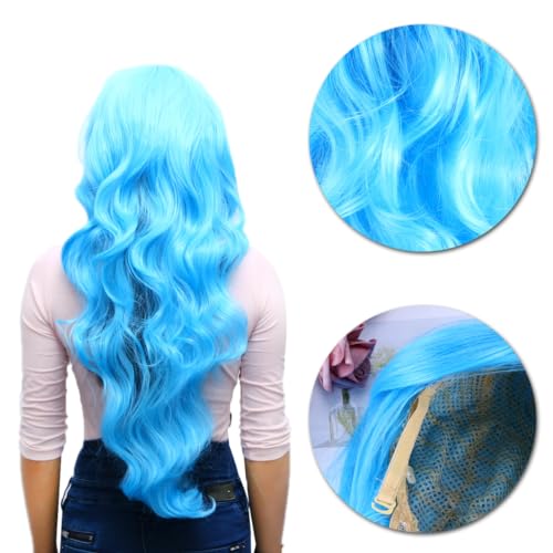 Healeved Cosplay Wig 80 zopf geflochten rote Spitzenperücke gewellte Perücke glatte haarperücke blaue Perücken blaue Lockenperücke Kostüm Perücken Cosplay Kleidung Haarschmuck Damen von Healeved