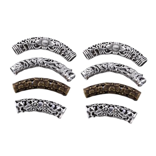 Healeved Haarperlen-set 8-teilig Vintage-haarflechtröhrchen Stilvolle Haarmanschetten Dekorative Haar-accessoires Haarröhrchen Für Frauen Und Männer Dreadlock-schmuck von Healeved