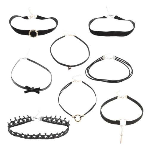 Healeved 8Stücke Teiliges Frauen Halsketten Verstellbare Choker Halskette mit Modischem Design für Partys Besondere Anlässe Langlebig Look von Healeved