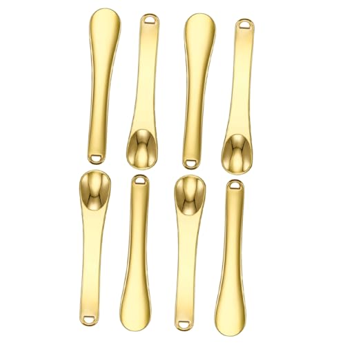 Healeved 8stücke Kosmetikspatel Für Creme Gesichtsmaske Löffel Creme Werkzeug Goldener Griff Kosmetiklöffel Beauty Scoop Gesichtskosmetiklöffel von Healeved