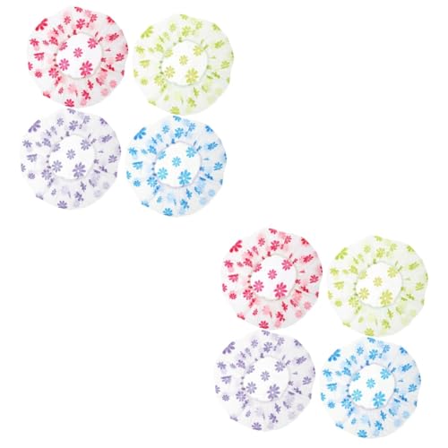 Healeved 8stücke Duschhauben Für Damen Wasserdichte Badekappen Mit Punktmuster Wiederverwendbar Für Dusche Sauna Und Geeignet Für Lange Und Dicke von Healeved