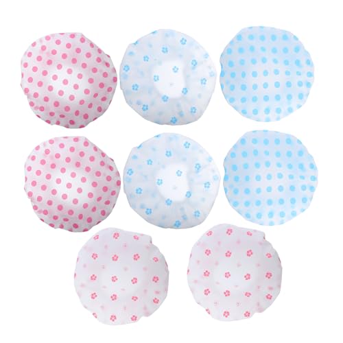 Healeved 8stücke Wasserdichte Duschhaube Aus Tragbare Badehaube Für Frauen Und Hunde Wiederverwendbar Und Waschbar Für Spa Und Reisen Schützt Haar Beim Duschen Küche von Healeved