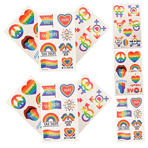 Healeved 9blätter Regenbogen-aufkleber Diy Feiern Dekoration Aufkleber Für Körper Partytüten von Healeved