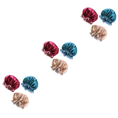 Healeved 9 Stk Haarausfallkappe Hüte chemotherapie Haargummis für Mädchen Schals für Frauen Satinhaube Haarschutzmütze Dusche Popularität Haarkappe runde Kappe Nachtmütze von Healeved
