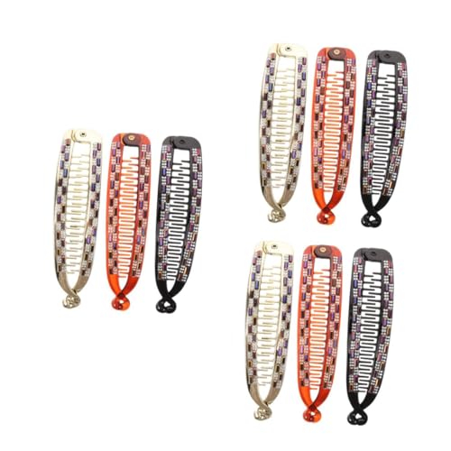 Healeved 9 Stck. Haarspangen Haarklammern für und Mädchen Vertikale Glitzer Designs Schwarz Kaffee und Gold für Hochzeiten und Partys von Healeved