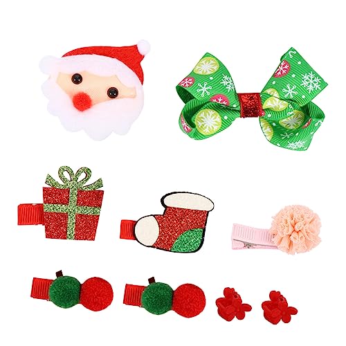 Healeved 9 Stück Teiliges Weihnachts Haargummi Weiche Haarschleifen und Haarspangen für Mädchen Langlebig und Bequem Festliches Design für Weihnachtsfeiern und Alltag Vielseitiger von Healeved