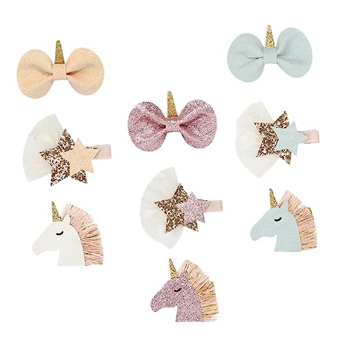 Healeved 9stücke Mädchen Haarclips Aus Glitzer Mit Schleifen Und Sternen Kreative Kinderhaarnadeln Für Partys Festivals Und Besondere Anlässe von Healeved
