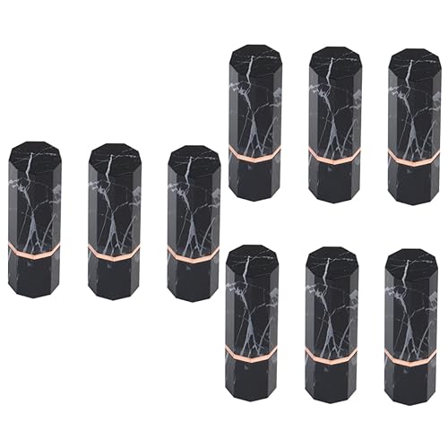 Healeved 9stücke Teiliges Set Marmorierte Lippenstift-röhre Leere Lippenstift-hülle Für Damen Kreative Unterverpackung Für Kosmetik Schwarz von Healeved