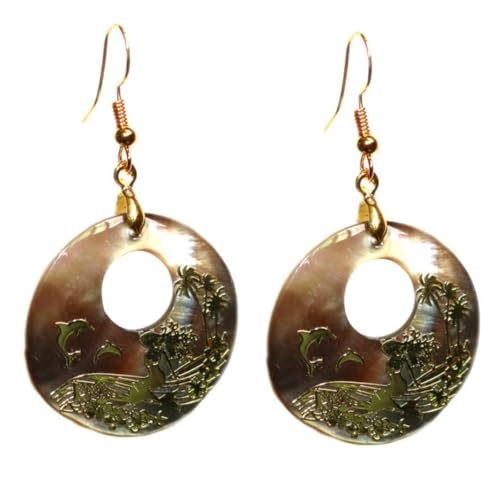 Healeved Abalone Shell Ohrhänger Damen Rund Natürliches Muschelmaterial Modischer Schmuck Leicht und Langlebig Für Party Alltag Geeignet Eleganter Ohrschmuck Healeved Abalone Shell Ohrhänger Damen Rund Natürliches Muschelmaterial Modischer Schmuck Leicht und Langlebig Für Party Alltag Geeignet Eleganter Ohrschmuck von Healeved