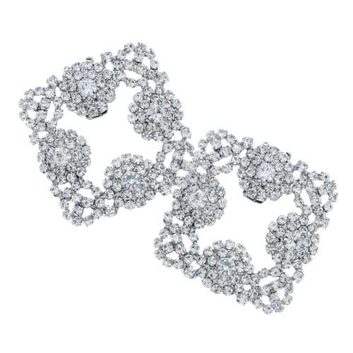 Healeved Abnehmbare Strass Schuhclips für Damen Hochzeit Braut Sonnenblumen Schuhschmuck Metall Schnallen Quadratisch DIY Schuhdeko für Party Alltag von Healeved