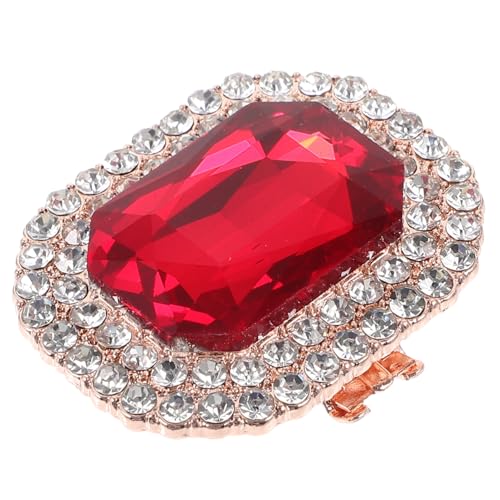 Healeved Abnehmbarer Schuhclip mit Strassbesatz Eleganter Schuhschmuck für Damen Hochzeitsschuh-buckle in Gold-rot Geeignet für Brautschuhe High Heels und Sneaker Modische Schuhdekoration von Healeved