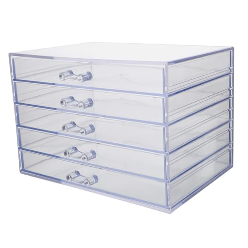 Healeved Acryl Nagelwerkzeug Aufbewahrungsbox mit Schublade Transparenter Nagelkunst Organizer Langlebiger Maniküre Werkzeughalter für Salon und Zuhause Tragbarer Nageltechnik von Healeved