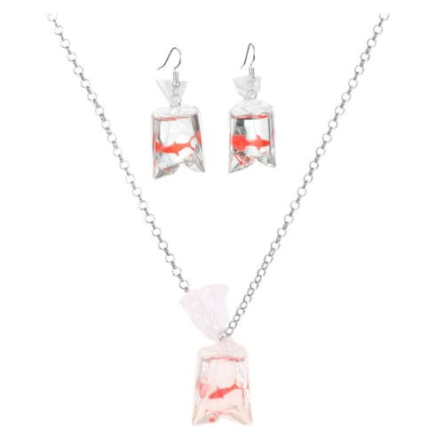 Healeved Adorable Fancy Carp Halskette und Ohrringe Transparenter Resin Anhänger Wasserfester Modeschmuck mit Einzigartigem Fischdesign als Besonderes Geschenk Healeved Adorable Fancy Carp Halskette und Ohrringe Transparenter Resin Anhänger Wasserfester Modeschmuck mit Einzigartigem Fischdesign als Besonderes Geschenk von Healeved