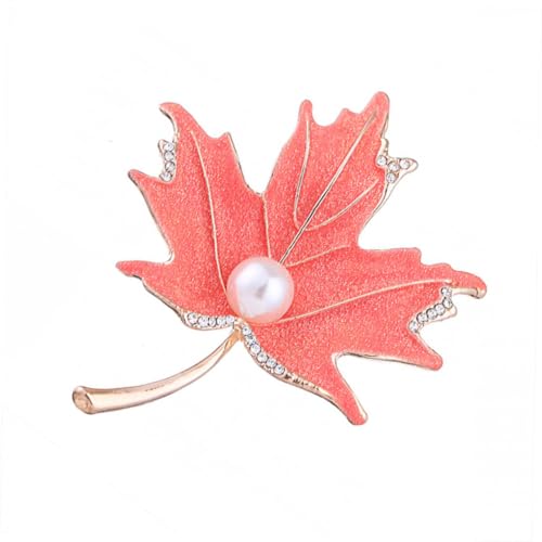 Healeved Ahornblatt Brosche mit Strass und Perlenverzierung Brosche für Damen Geeignet für Kleidung und Accessoires von Healeved