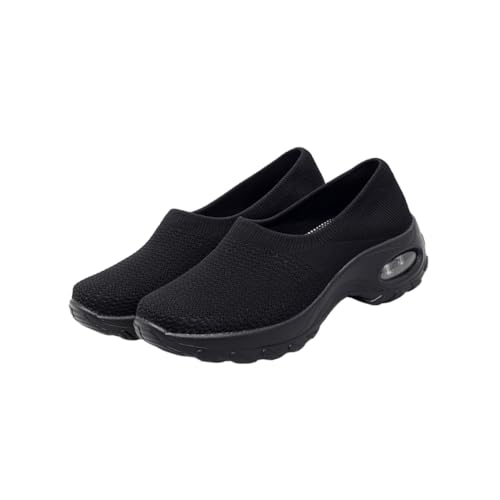 Healeved Atmungsaktive Damen Sneakers mit Dicker Sohle Stoßdämpfend und rutschfest Leichte Sportschuhe für Sommer Mesh Obermaterial für Optimalen Fußbelüftung von Healeved