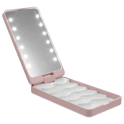 Healeved Eyelash Storage Box Mit Spiegel Make-up Organizer Für Wimpern Tragbar Und Für Mit -spiegel Und -beleuchtung Roségold von Healeved
