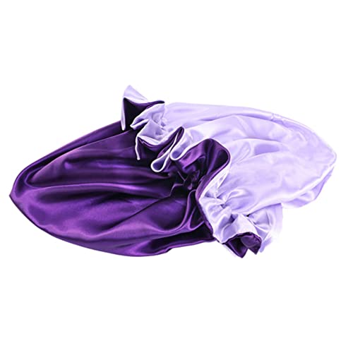 Healeved Bademütze Damen Satin Schlafmütze Elastisch Breitkrempige Haube Haarhaube Kopfbedeckung Für Erwachsene von Healeved