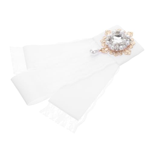 Healeved Barock-stil Brosche mit Funkelnden Imitationsrhinestones und Perlen Spitzen-schleifen-knoten Vorgebunden Modisches Accessoire für Kleidung Taschen Vielseitig für Damen und Mädchen von Healeved