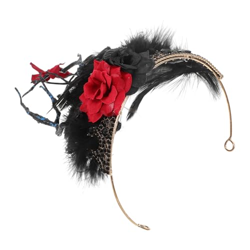 Healeved Zweig-haarreif Im Gothic-stil Für Mädchen Haarschmuck Für Partys Halloween-haarband-dekor Mit Kunstfedern Edles Stirnband Für Formelle Anlässe von Healeved