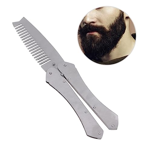 Healeved Bartkamm-set Für Herren Schnurrbartbürste Haarkamm Aus Edelstahl Bartkämme Für Männer Haarstyling-tools – Statisch Faltbar von Healeved