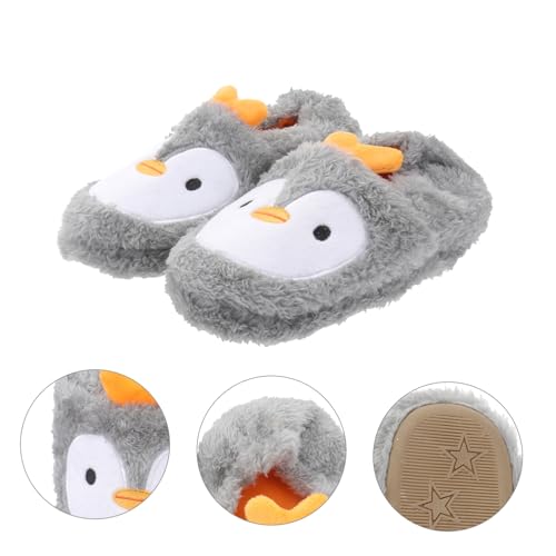 Healeved Baumwoll Hausschuhe Herbst Winter Cartoon Pinguin Design Warme Innenpantoffeln mit Fersenhalt Atmungsaktiv und Langlebig Geeignet für Jungen und Mädchen Indoor Nutzung von Healeved
