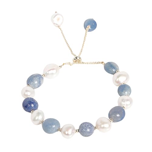 Healeved Blaues Armband mit Süßwasserperlen Elegantes Handgemachtes Armband für Partys Perfektes für Frauen Geliebte Menschen von Healeved