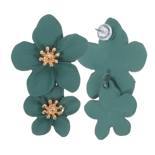 Healeved Blumen Ohrringe Damen Modische Tropfen Ohrhänger Grün Design Langlebiges Legierungsmaterial Alltag Reise Schmuck für Frauen Attraktive Accessoires von Healeved