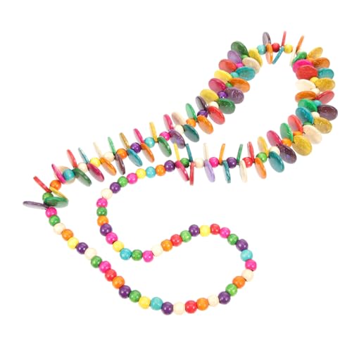Healeved Boho Lange Halskette Damen Bunte Perlenkette mit Kokosnuss schalen Anhänger Modisches Ethno schmuckstück für Alltag und Festtage als Geschenk für Frauen von Healeved
