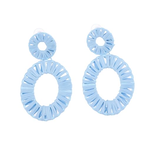 Healeved Boho Ohrhänger Damen Raffia Handgefertigt Leichte Dangle Ohrringe Sommer Schmuck für Frauen Mädchen Modische Ethno Accessoires für Strand Festival und Alltag von Healeved