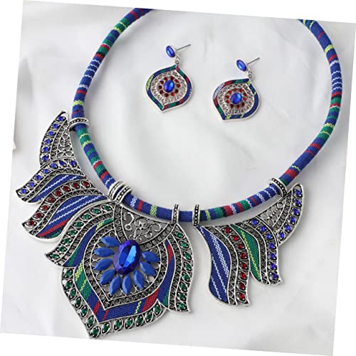 Healeved Boho Schmuckset Damen Ethnische Halskette und Ohrringe Set Bohemian Stil Modeschmuck für Frauen Party Hochzeit Alltag von Healeved