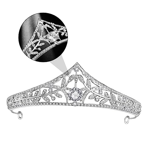 Healeved Braut Hochzeitskrone Haarschmuck für den Abschlussball Tiara-Kopfschmuck hochzeit kopfschmuck wedding hair accessories brauthaatschmuck Retro-Kopfband Braut Stirnband Silver von Healeved