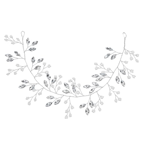 Healeved Braut Haarschmuck Mit Perlen Und Strass Handgefertigtes Haarband Für Hochzeiten Elegante Haaraccessoires Für Feierlichkeiten Und Besondere Anlässe Silber von Healeved