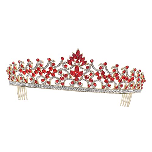Healeved Braut Tiara Barock Stil Strass Haarschmuck für Damen Leichtes Brautkrönchen für Hochzeit Verlobung Geburtstag und von Healeved