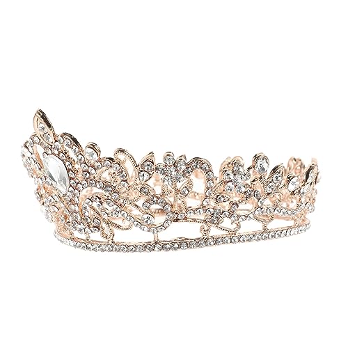 Healeved Brautkrone mit Funkelnden Strasssteinen Zarte Hochzeits Haarschmuck Roségoldene Braut Tiara Langlebiges Design für Hochzeit Brautjungfern und Festliche Anlässe von Healeved