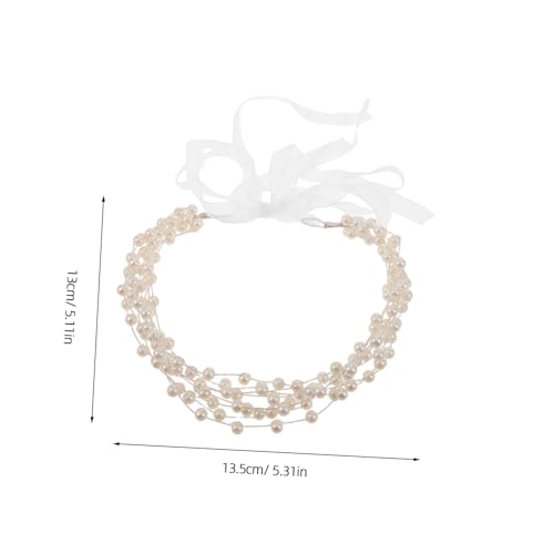 Healeved Bridal Hair Vine Silber mit Eleganten Kunstperlen Flexibles Stirnband für Braut und Brautjungfern Leichtes Vielseitiges Hochzeits Party-haarschmuck-accessoire für Damen von Healeved