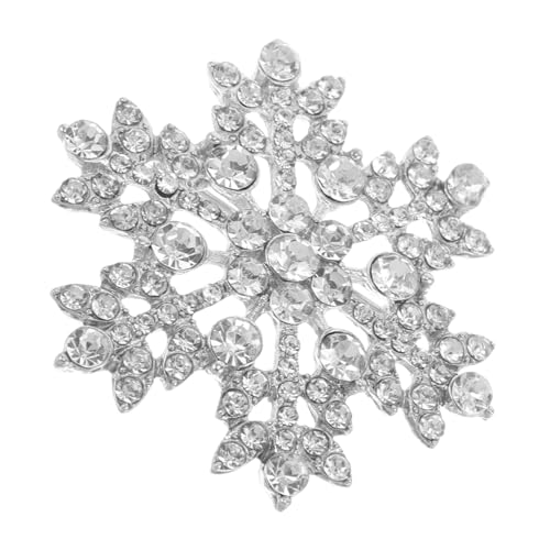 Healeved Schneeflocken Brosche Mit Strass Für Anzug Jacke Schal Weihnachten Winter Feiertagsparty Hochzeit Hochzeitsbrosche Broschennadel Broscheanstecker Schalnadel von Healeved