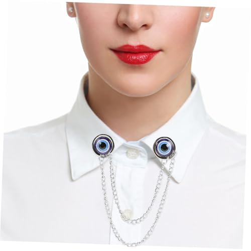Healeved Broschen Clip für Kleidung mit Blauem Augen design Modische Anstecknadel mit Kettenanhänger Vielseitiges Accessoire für Hemd Schal Tasche Eleganter Retro look für Damen und Herren von Healeved