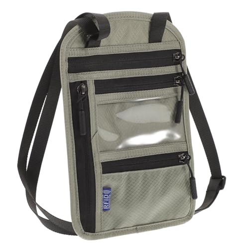 Healeved Brustbeutel Reisebrieftasche Für Herren Damen Zum Aufhängen Am Hals Mit Reisepasshülle Und Kartenhalter Für Pässe Kleine Gegenstände Sicher Verstauen von Healeved