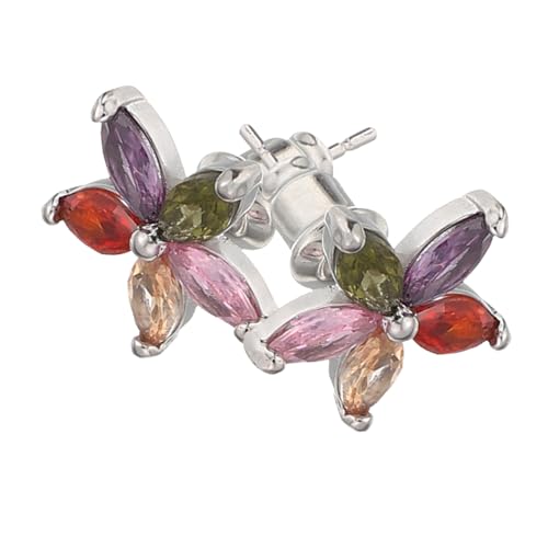 Healeved Bunte Blumenohrringe für Damen Modische mit Zirkonia Besetzte Ohrstecker Süßes Blumiges Design für Junge Frauen und Studenten Langlebig Glänzende Ohrschmuck Healeved Bunte Blumenohrringe für Damen Modische mit Zirkonia Besetzte Ohrstecker Süßes Blumiges Design für Junge Frauen und Studenten Langlebig Glänzende Ohrschmuck von Healeved