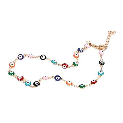 Healeved Bunte Candy Color Halskette Damen Choker mit Bösem Auge Anhänger Leichte Langlebige Schmuckkette mit Glatter Oberfläche Modisches Accessoire für Alltag und Besondere Anlässe von Healeved