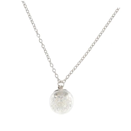 Healeved Bunter Glasball Anhänger Transparent Kugel Dekorativer Schmuckanhänger mit Edelstahlkette für Damen Langlebig und Modisch Vielseitig zum Aufhängen Halskette Geeignet von Healeved