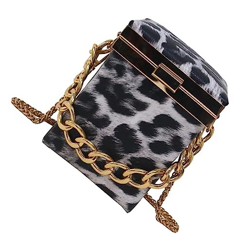 Healeved Chic Schultertasche Damen Leopard Muster PU Kettentasche Crossbody Umhängetasche Vielseitig für Alltag Shopping und von Healeved
