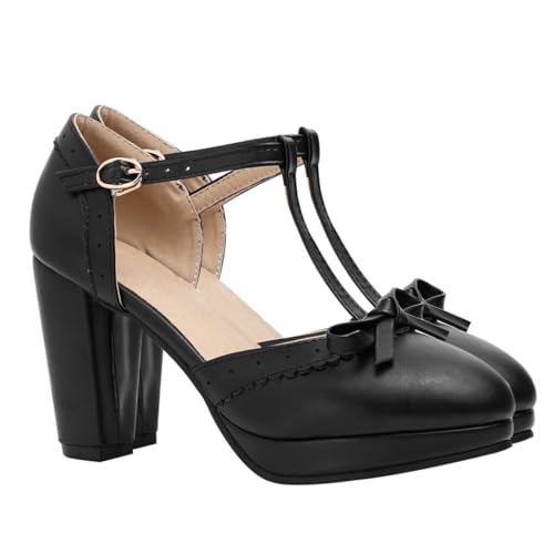 Healeved Chunky Heel Sandalen Damen Sommer Riemchensandalen mit Schleife Blockabsatz Rutschfest Elegant Frühling Outdoor Freizeit Schuhe von Healeved