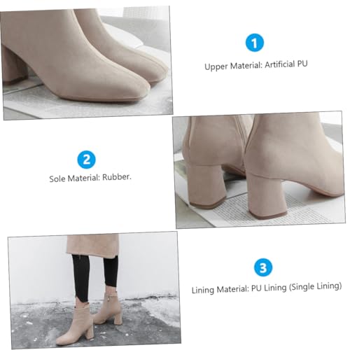 Healeved Chunky Heels Damen Stiefeletten Kurzschaft Herbst Winter Stiefel Mid-heel Komfortabel Stylish für Alltag Kombinierbar mit Jeans Kleid von Healeved
