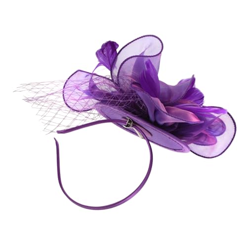 Healeved Cocktail Fascinator Haarschmuck Damen Fascinator Hut mit Blume Mesh Netz Haarschmuck für Hochzeit Tea Party Bankett Prom von Healeved